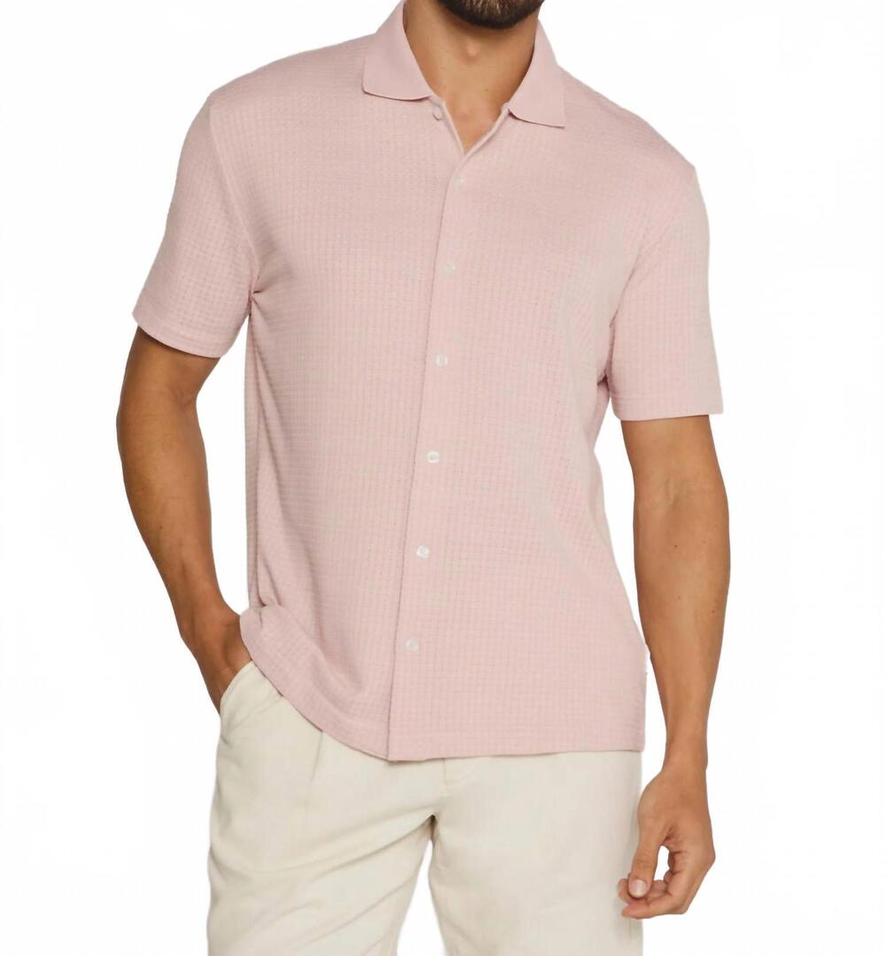 NEW 7DIAMONDS landry short sleeve shirt in pink quartz